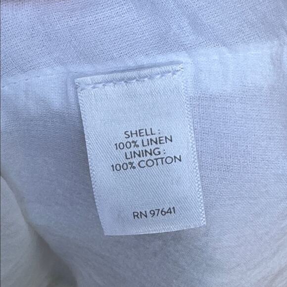 Pure Jill J. Jill Size M Elements White Seam 100% Linen MIDI Dress with Pockets - Picture 7 of 8